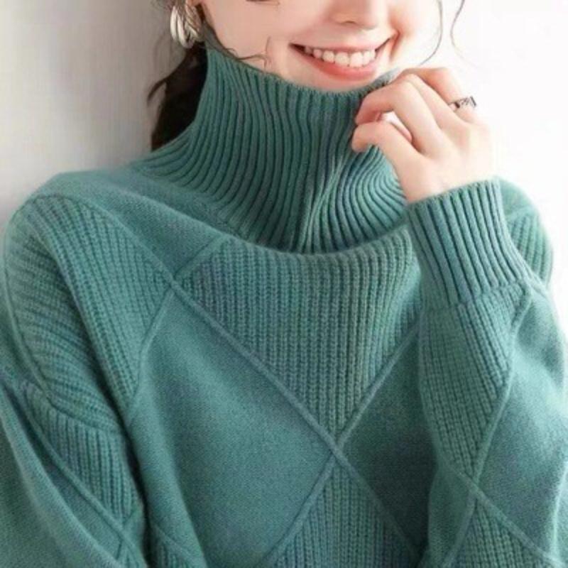 Women's Turtleneck Sweater Long Sleeve Pullover Sweater Fall/Winter Cozy Women Top