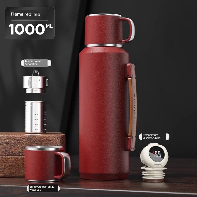 German Large-Capacity Thermos Cup for Men, 316 Stainless Steel Water Bottle, 2024 New Model for Women, Winter Tea Brewing Cup
