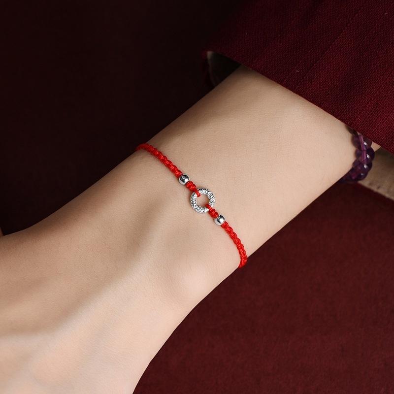 Handgefertigtes geflochtenes rotes Seilarmband Unisex Glücksbringer Freundschaftspaar Geschenk Tierkreisjahr Glücksarmband