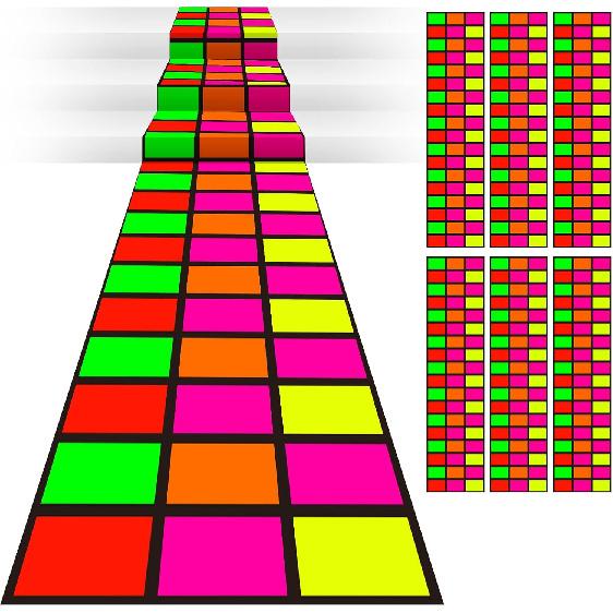 Mixweer 1 Pcs 118 x 39 Inch Disposable Neon Dance Floor 80s 90s Party Decorations DIY Plastic Dance Floor Neon Carpet Runner for Outdoor Birthday