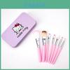 Hello Kitty Cosmetic Brush Kit With Synthetic Hair Sevenpiece Travel Friendly Makeup Tools