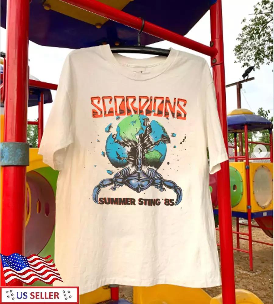 

Scorpions band Summer Sting 85 Tour White T Shirt Full Size S-5XL Unisex T-Shirt XXXL