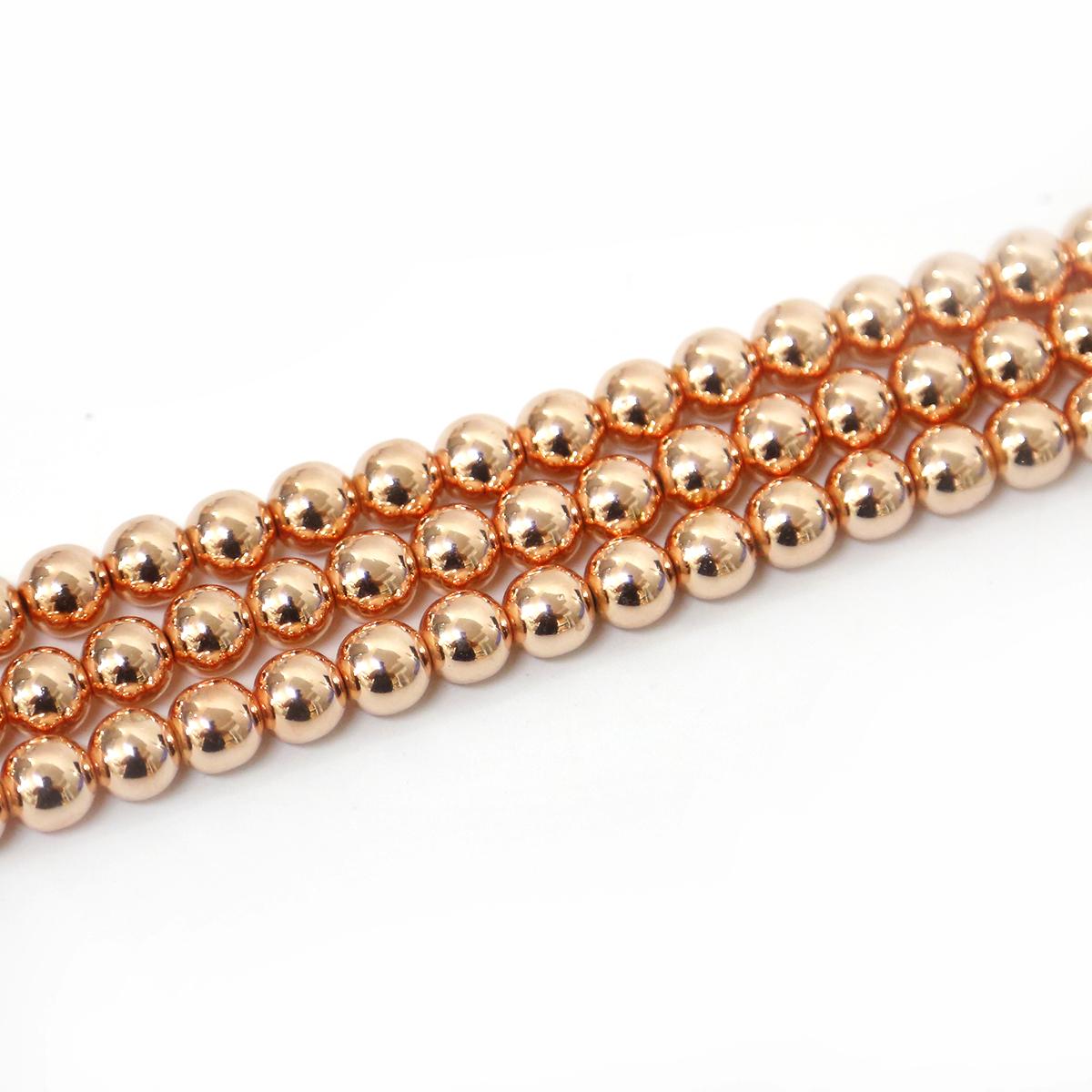 

Гематитовые бусины из натурального камня, свободные бусины для изготовления ювелирных изделий, шариковые браслеты, аксессуары «сделай сам» 8mm 50pcs розового золота