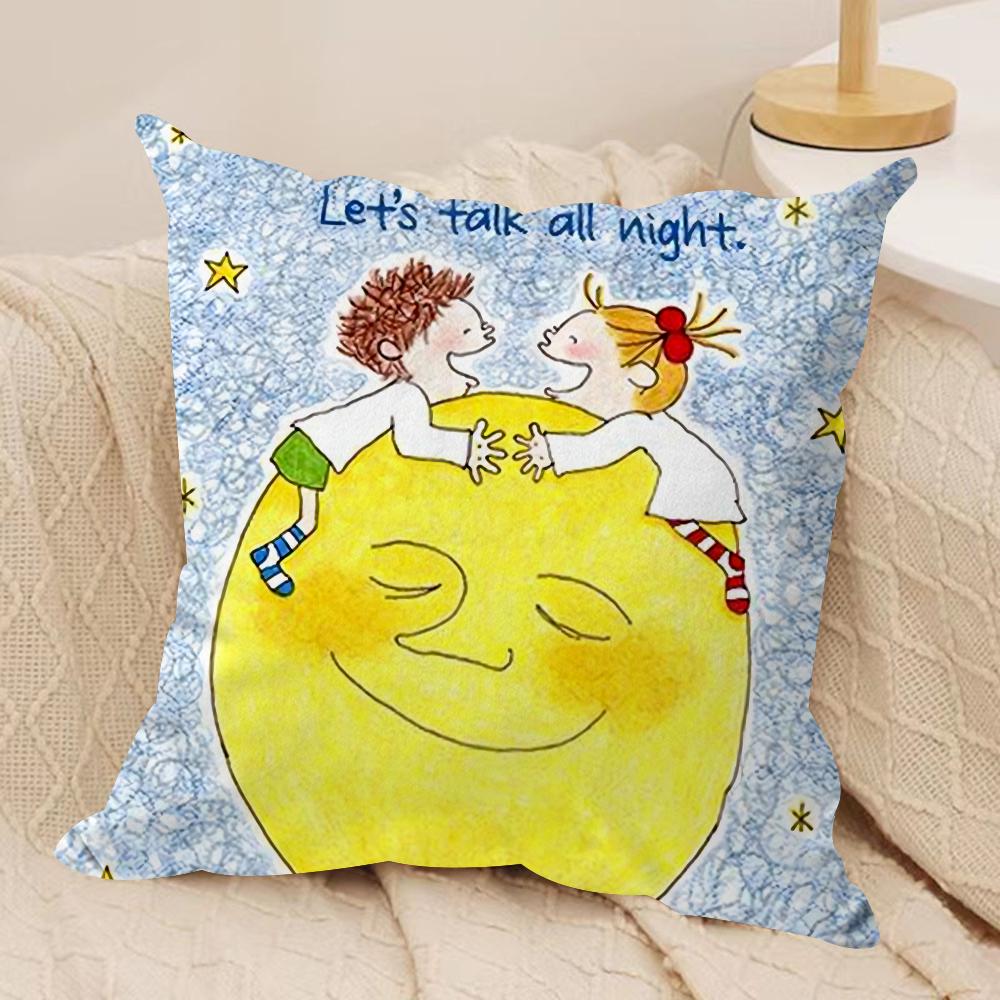 C-Coco and Wondrous Gang Cushion Cover Silky Short Plush Double-Sided Printed Pillow Case for Sofa All Seasons Home Decor Gift
