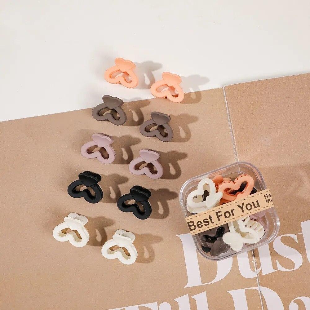 

10 шт./кор., маленькая акриловая заколка в полоску с цветами и геометрией, заколка для волос для женщин и девочек, аксессуары для волос, головные уборы style E