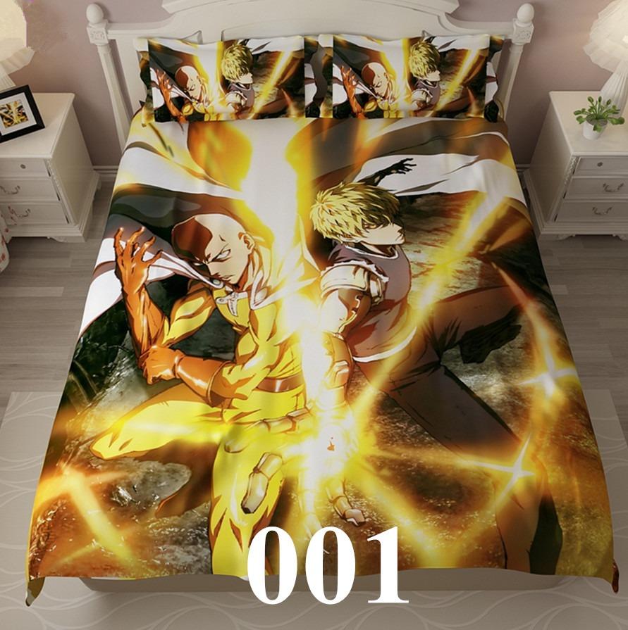 ONE PUNCH-MAN Bedding Sets Exquisite Bed Supplies Set Cartoon Bubu Duvet Cover Bed Comforter Set Bedding Set Birthday Gift