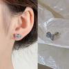 Ear-Caring Ear Bone Stud Flash Zircon Delicate Earrings Female Fancy Titanium Steel Sleep No Need to Take off Earrings Delicate Earrings