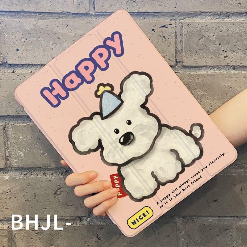 Für iPad Air6 Hülle Süßes Hundemuster iPad Dreifach gefaltete Smart Hülle für iPad 2022 10th Air4 Air5 10.9 Air3/Pro2017 10.5 mit Bleistifthalter