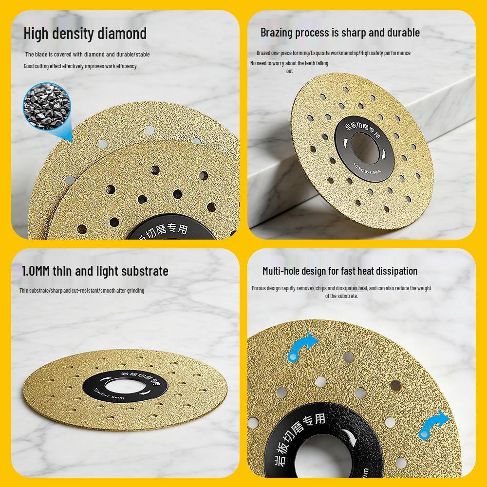 Angle Grinder Dual-Use Disc for Slate and Tile Cutting, 45° Chamfering, and Grinding