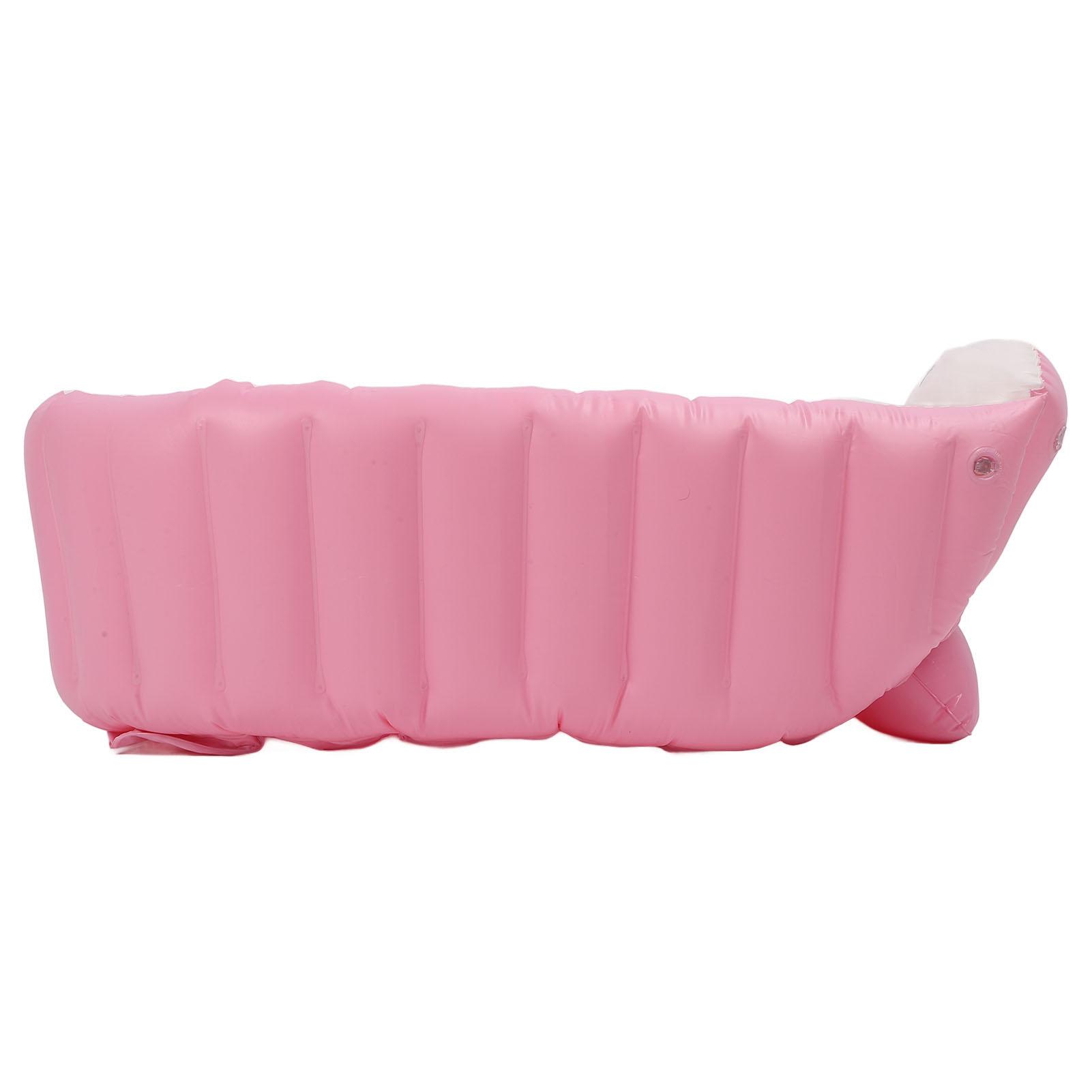 

Inflatable Baby Bathtub with Pump Anti Leakage Ergonomic Backrest Folding Toddler Bath Tub Shower Basin for Home Outdoor