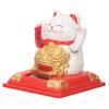 Lucky Cat Decoration Solar Power Arm Waving Fortune Cat Decorative Wealth Welcoming Cat Ornament