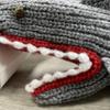 Grey Shark Knit Gloves Coldproof Elastic Mittens Cute Cartoon Animal Warm Gloves For Women Men Autumn & Winter