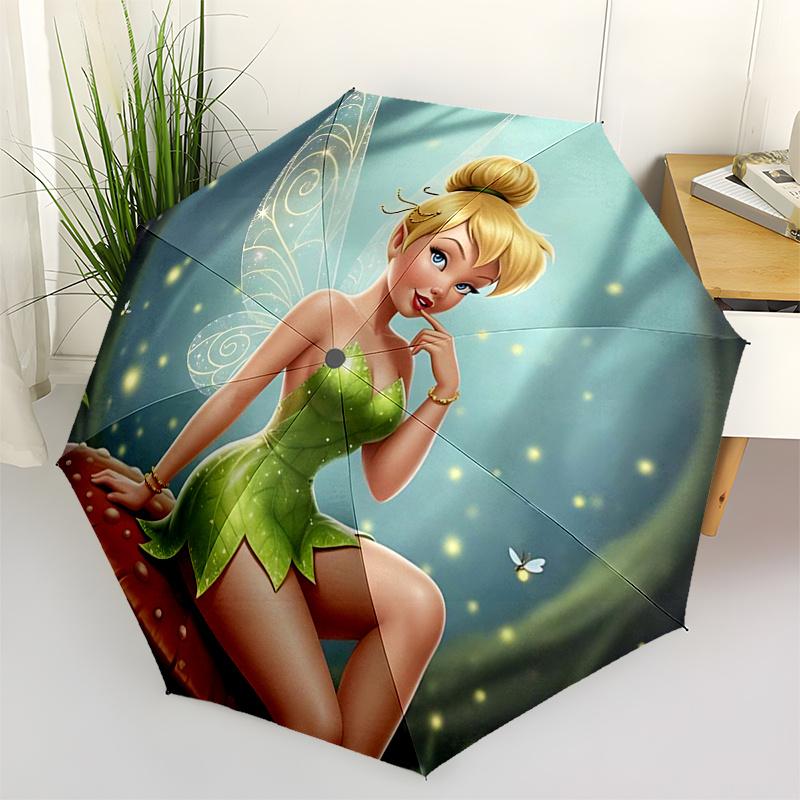 

Tinker bell Themed Travel Umbrella-8 Ribs Automatic Opening and Closing, Portable Folding Design, Compact and Stylish Umbrella