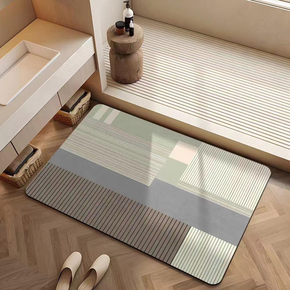 Fashion Simple Bathroom Mat Household Toilet Toilet Non-slip Absorbent Diatom Mud Carpet Quick Drying Mat