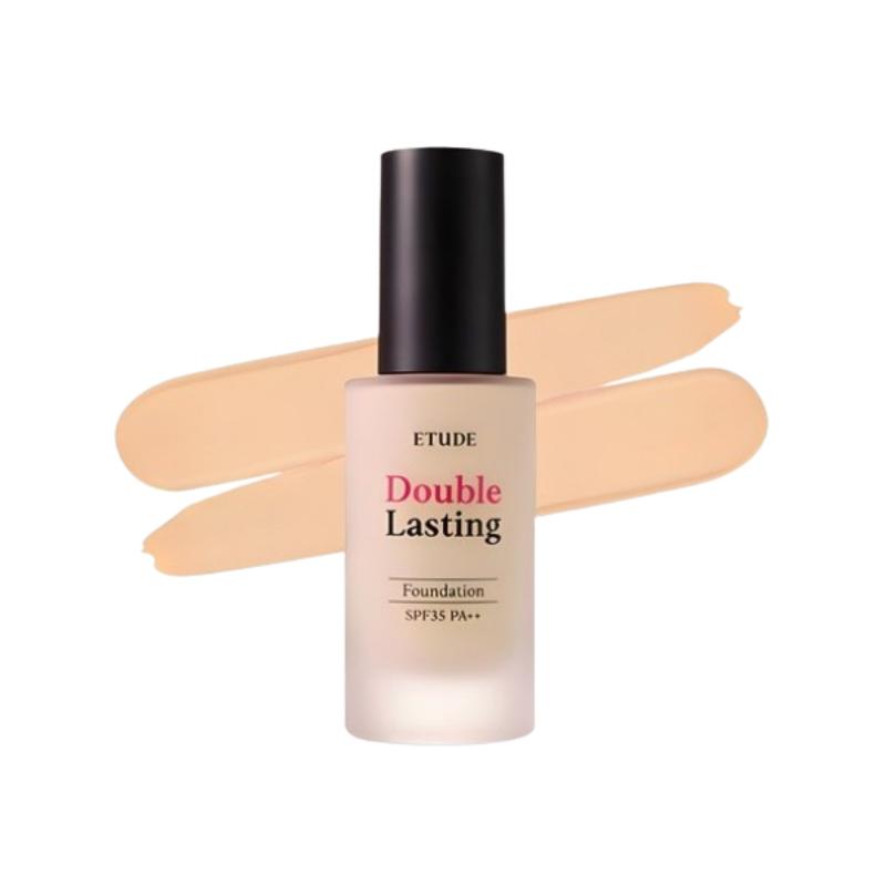 ETUDE Double Lasting Liquid Foundation SPF35 PA++ 30g – Neutral Beige, Long-Lasting Full Coverage, Korean Makeup Base 30g