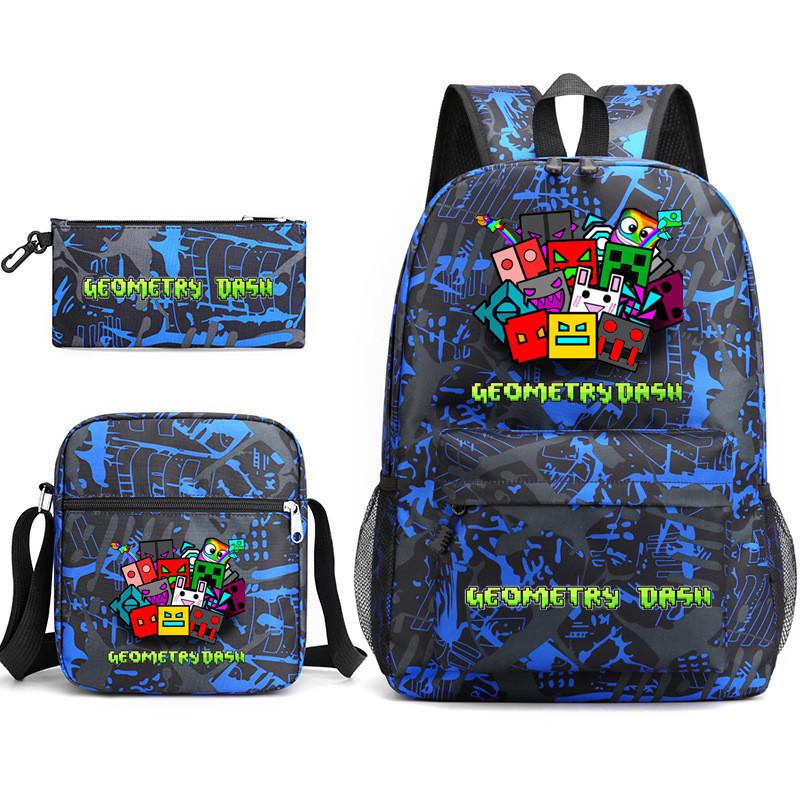 Geometrie Geometrică dash Geantă Școlară din Trei Piese Studenți Băieți și Fete Toc de Creioane pentru Campus Geantă din Pânză