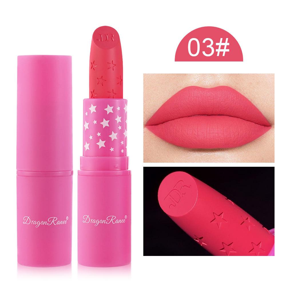 DragonRanee Cross-border Barbie Non-Fading Matte Lipstick in Rose Red Star