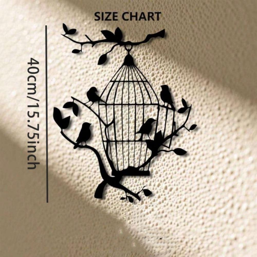Metal Wall Decor Farmhouse Bird Cage Rustic Home Art for Living Room Bedroom Office