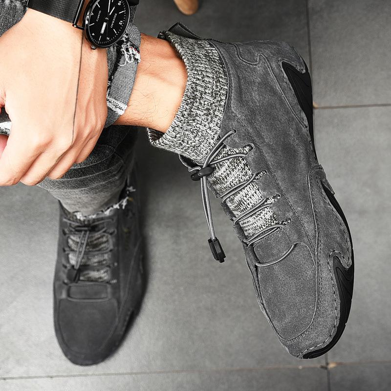 Męskie buty retro skórzane skórzane gumowe podeszwy ręcznie robione buty skórzane męskie ręcznie robione skórzane wzory wygodne miękkie skarpetki botki