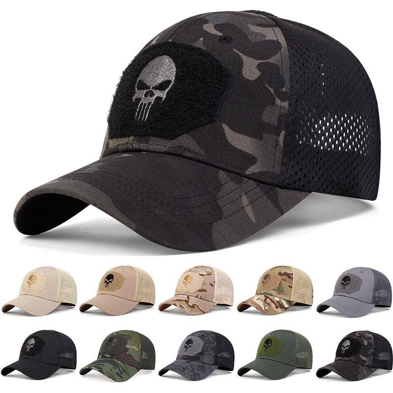 New Outdoor Camouflage Baseball Net Hat Camouflage Caps Skull Sunshade Velcro Duck Tongue Hats Suitable For Men's And Women's