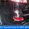 For Hyundai Santa Fe 2010 2011 2012 Chrome Rear Fog Light Lamp Cover Trim Foglamp Protector Foglight Frame Exterior Accessories