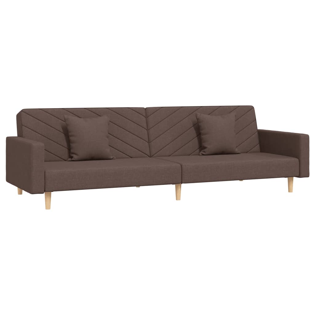 Vidaxl 2-Seater Sofa, 2 Cushions, Taupe Color, Upholstered In Fabric