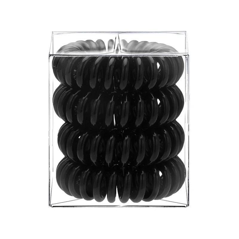 Telephone Wire Elastic Hair Rubber Bands Transparent Spiral Hair Ties Rings Gum for Women Hair Accessories