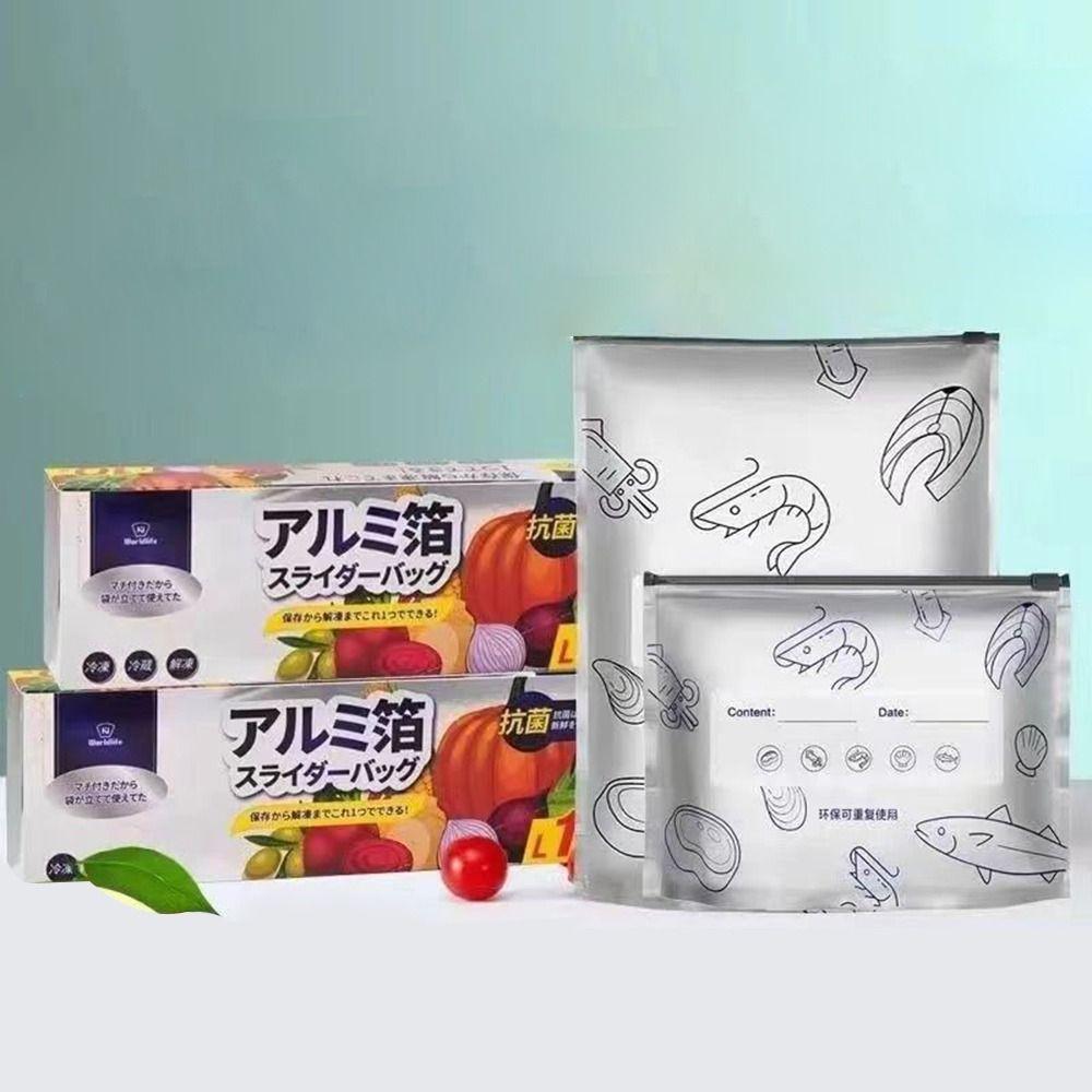 10Pcs/Bag Leakproof Food Bag Reusable Zip Lock Bag Large Capacity Kitchen Organizer Bags