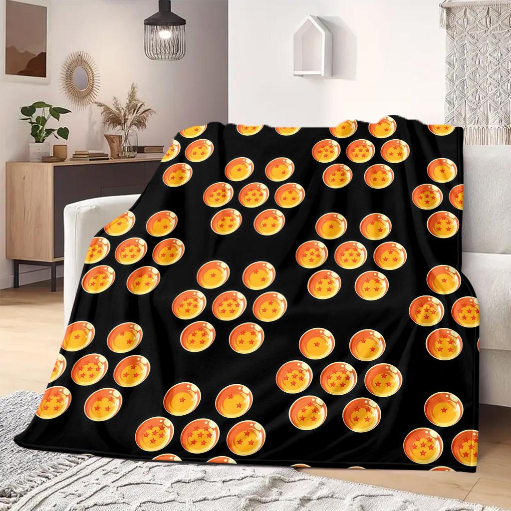 DRAGON BALL Z Logo Print Blanket Warm Comfortable Flannel Blanket Suitable for Bedrooms,Sofas, Beds,Chairs,Travel 35