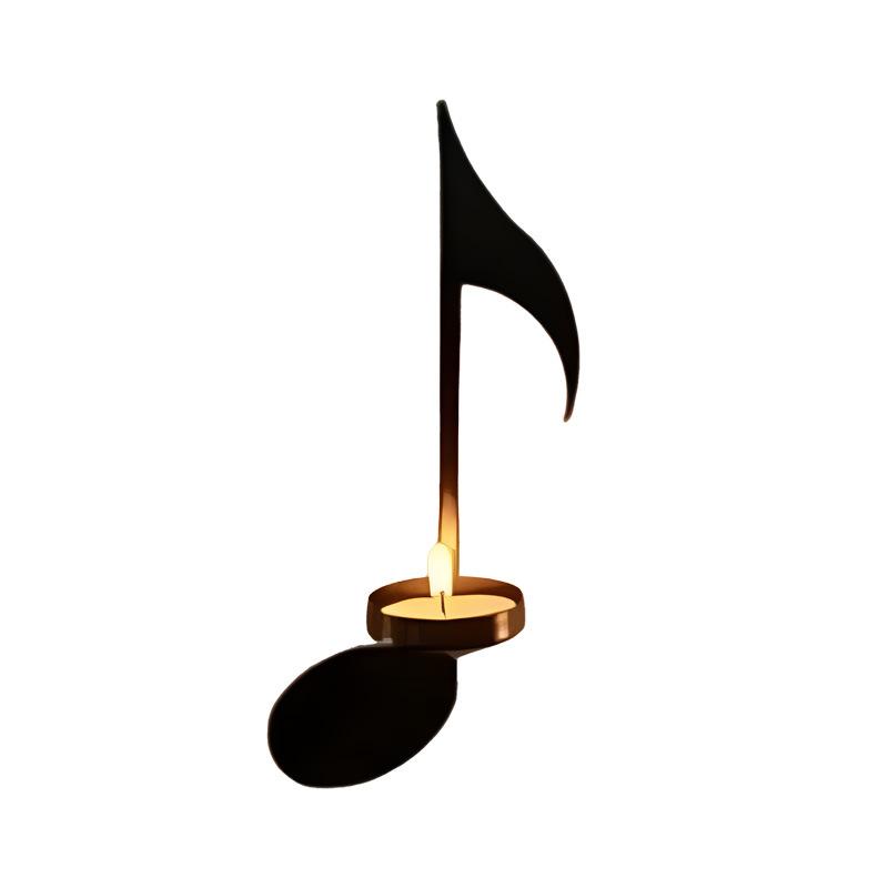 European Music Note Candle Holder Wall Candle Dinner Wrought Iron Candle Holder Home Living Room Decoration Wall Hanging