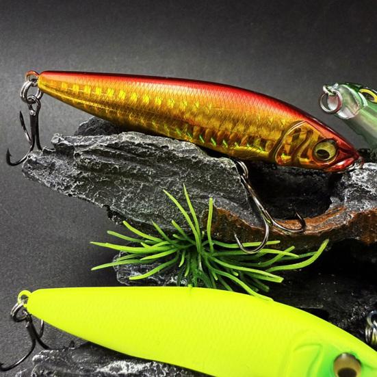 Fishing Lure Artificial Hard Swimbait with Treble Hook Realistic Looking Bright Color Natural Swimming Posture Fake Bait Lure