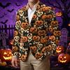 Męski styl biznesowo-casualowy z sztruksu z nadrukiem Halloween