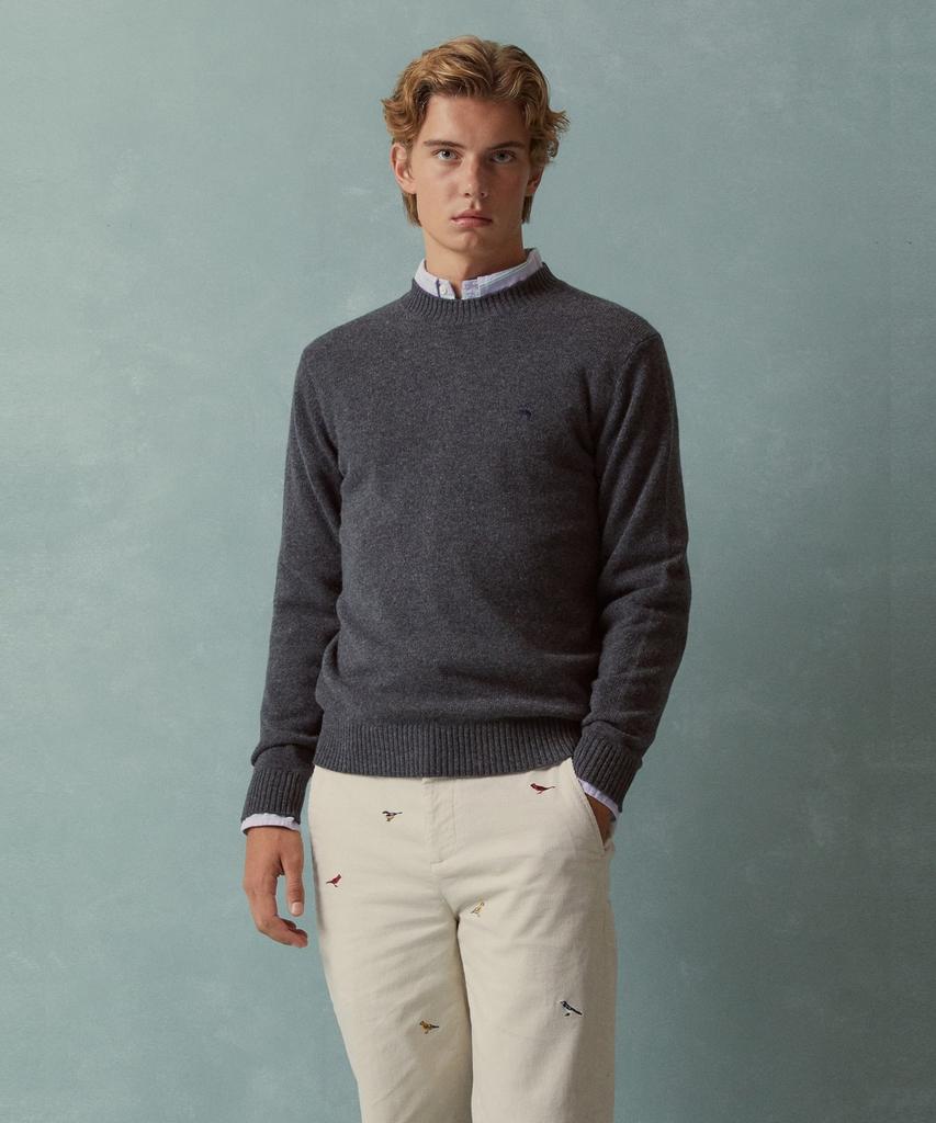 BROOKS BROTHERS Wool Cashmere Solid Sweater (Charcoal) (Bbwrmbf402)