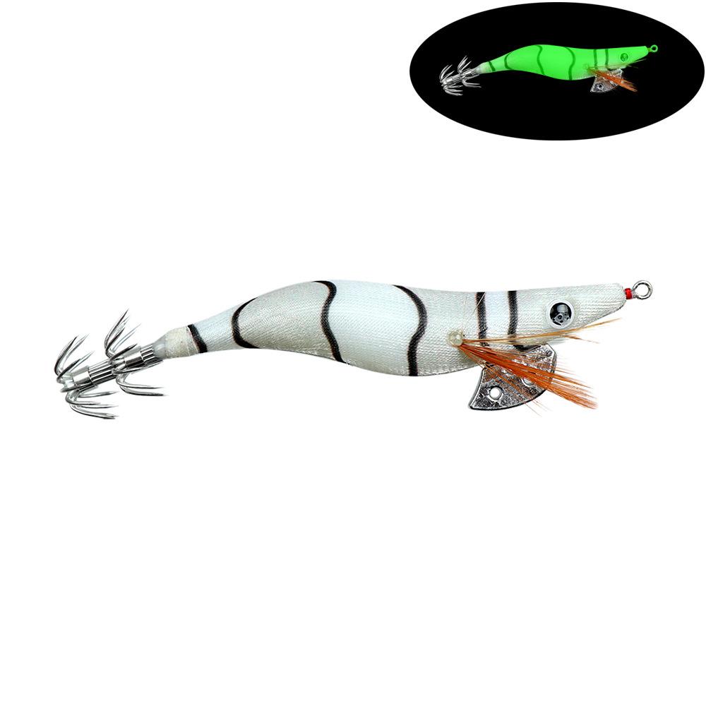 

Fake Bait Lure Bait Full Body Luminous Wooden Shrimp Colorful Imitation Squid Shrimp Fake Bait2.0 2.5 3.0#Squid Cuttlefish Sea 8CM 7.2G