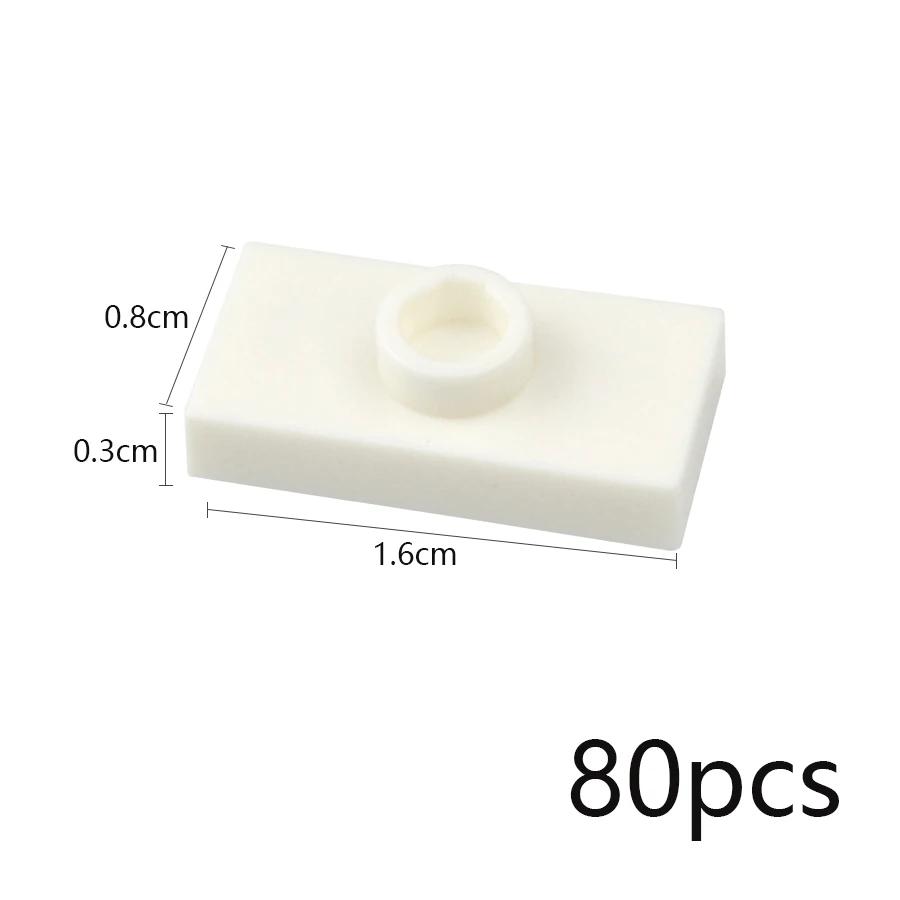 80Pcs MOC Assembles Particles Thin Brick 1x2 with 1 Stud Dots Plate Building Blocks Kid High-Tech Toys Compatible 15573 3794