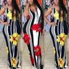 Stunning Plus Size Lady Floral Boho Party Bodycon Maxi Dress For Elegant Occasions