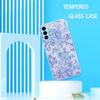Blue Lace Floral Built-in Fashion phone case s26 ultra case glass for Samsung Galaxy S26 S25 S24 S23 S22 FE Ultra Plus