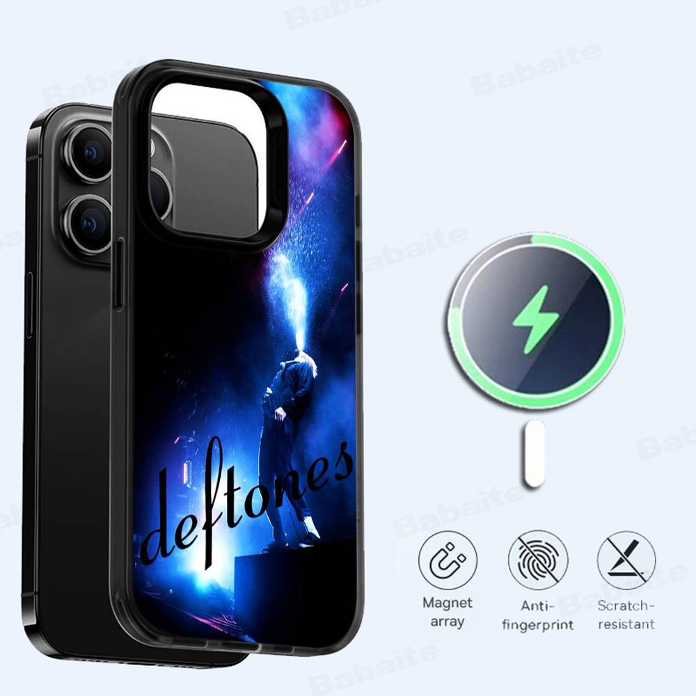 Band D-Deftones Black For Magsafe Magnetic Phone Case For iPhone 16 15 17 Pro Max 11 12 13 14 Plus Cover