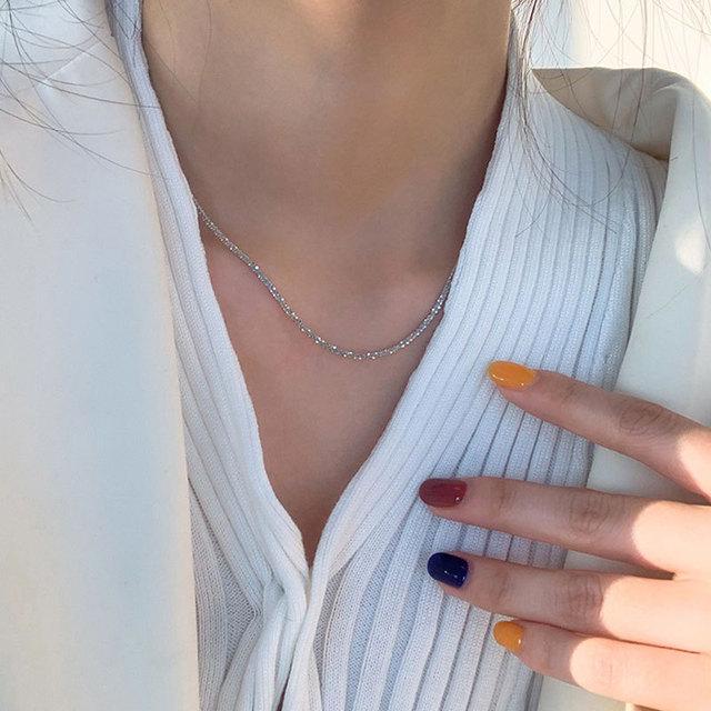 

ANENJERY блестящее колье-цепочка для женщин, минималистичный блестящий аксессуар на ключицу, подарок 40cm add 5cm
