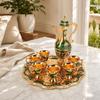 8PCS Gold Green Wine Pot Kit Zinc Alloy Teapot Tea Service Set  Gift For Home Art Crafts