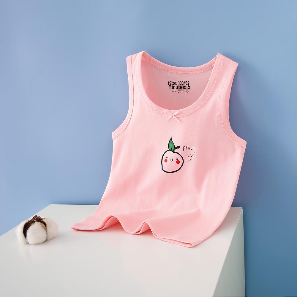 Summer Kids' Cotton Spaghetti Strap Vest - Colorful Base Layer for Boys and Girls