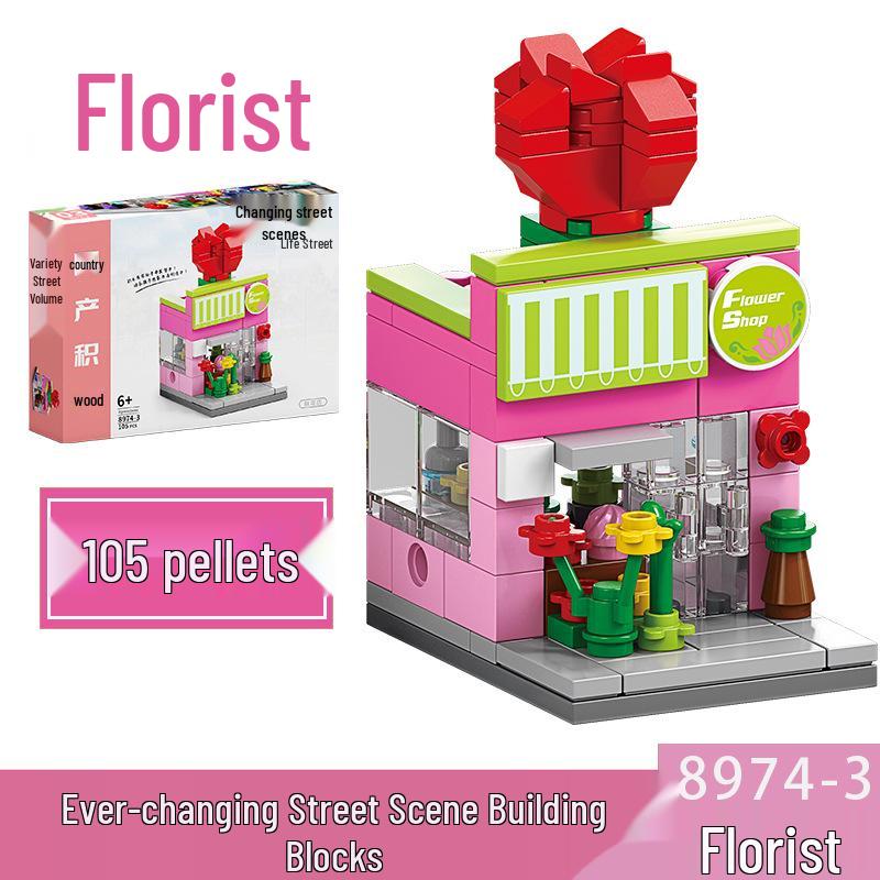 2025 Street Scene Lego-Compatible Architecture Model: Educational Assembly Toy for Kids and Boys
