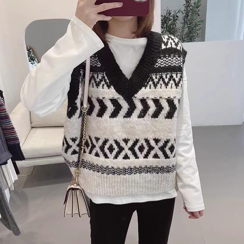 

DIMANAF 2023, жилет больших размеров, осенний вязаный женский свитер большого размера, модный свободный свитер оверсайз, базовый повседневный стиль