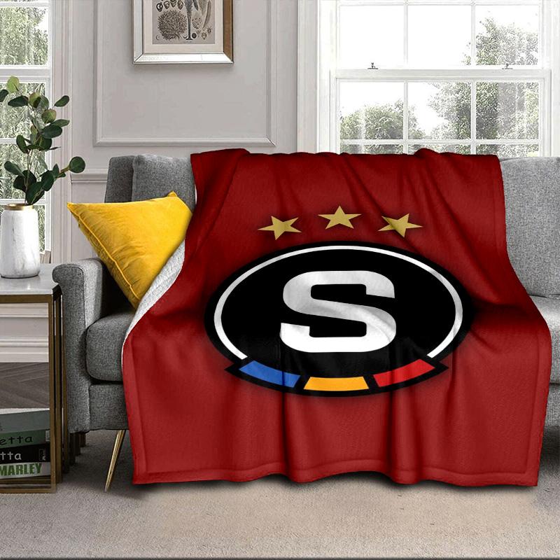 Calcio Sparta Praga Coperta Portatile/Coperta Morbida Biancheria da Letto Adatta per Viaggi Campeggio Soggiorni Uffici Divani Regali per Fan