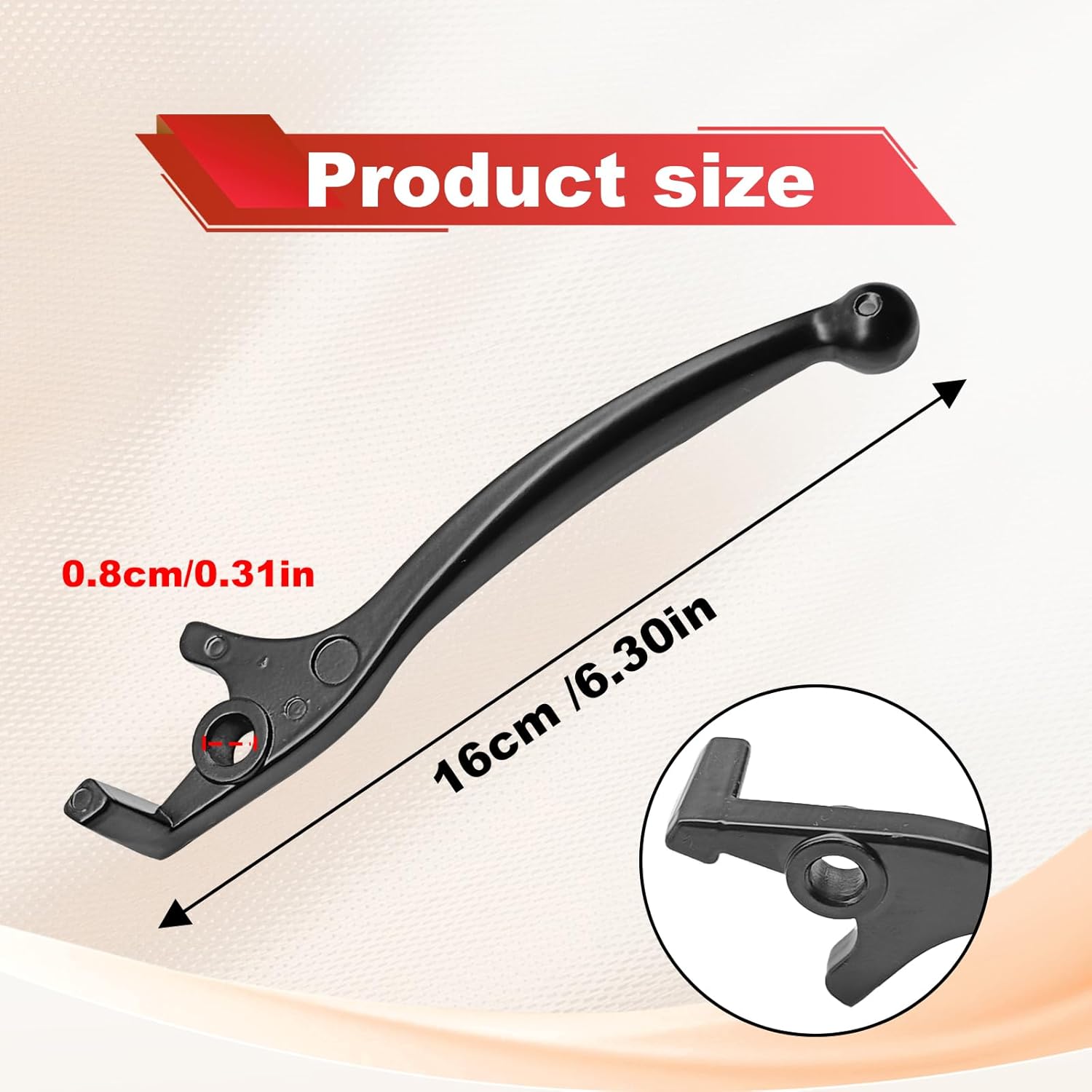 

Right Hydraulic Disc Brake Lever Compatible with Dirt Pit Bike 90cc-125cc Handle 8mm ID Bolt Hole 12mm Thick Chinese Pit Dirt Bike Scooter Motorcycle