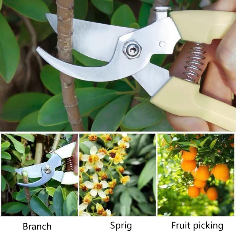 Carbon Steel Pruning Picking Gardening Shears Nonslip Handle For Deadheading & Shaping Flowers Or Fruits Easy Harvesting