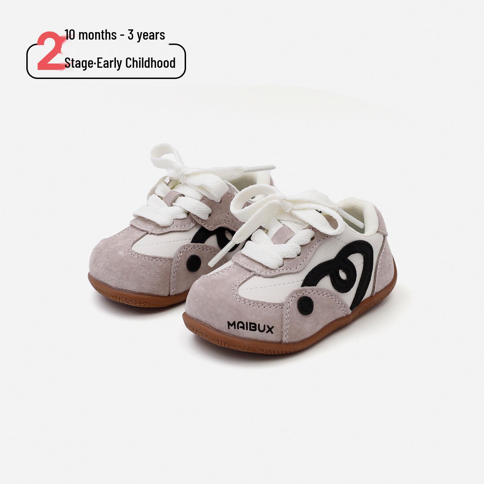 

Spring 2026 Girls Fashionable Pre-Walking Soft Sole Sports Shoes - Non-Slip, Casual, Versatile Size 16/Insole 12.5 cm чорний/бежевий