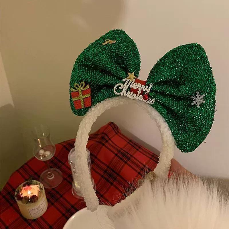 Christmas headband hair accessories holiday gift headband bow party dress up headband
