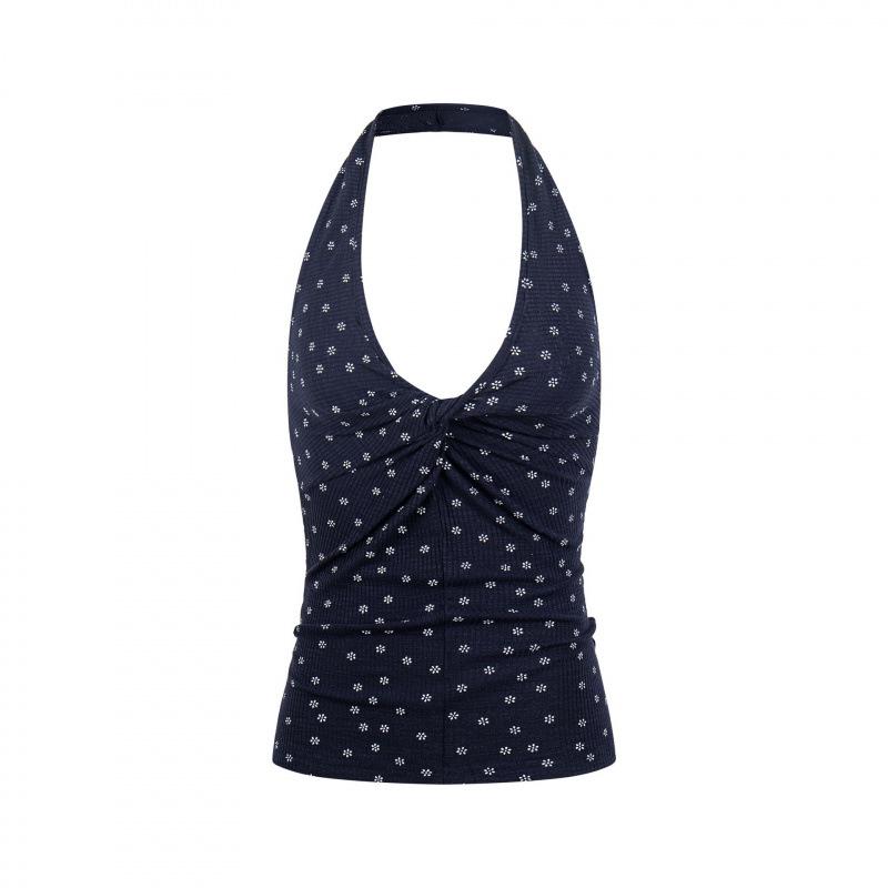 Guan Qu 2026 Summer Spicy Girl Design Camisole Vest for Women Small темно-синий