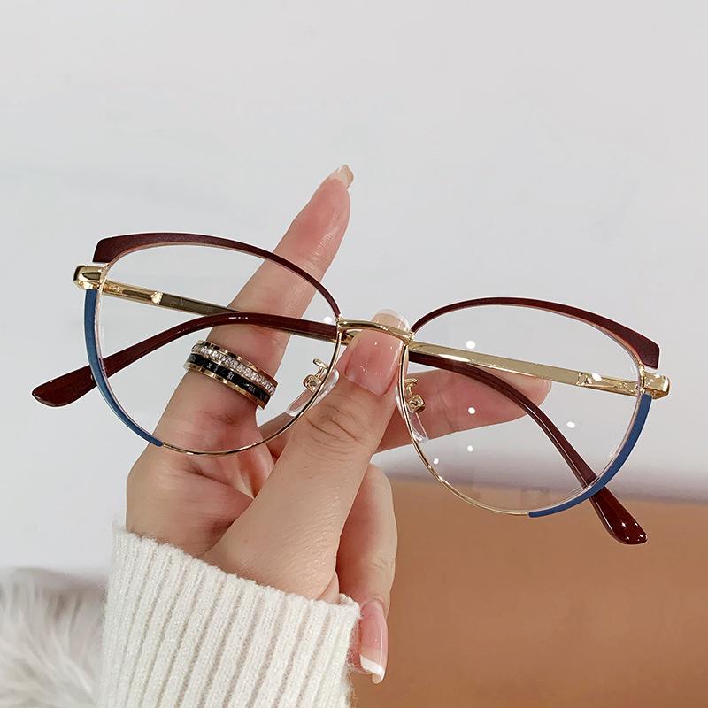 

Fashion Glasses Classic Metal Frame Eyeglasses Eye Glasses Modern Anti Blue Light Glasses For Travel Stage Performance Parties красный